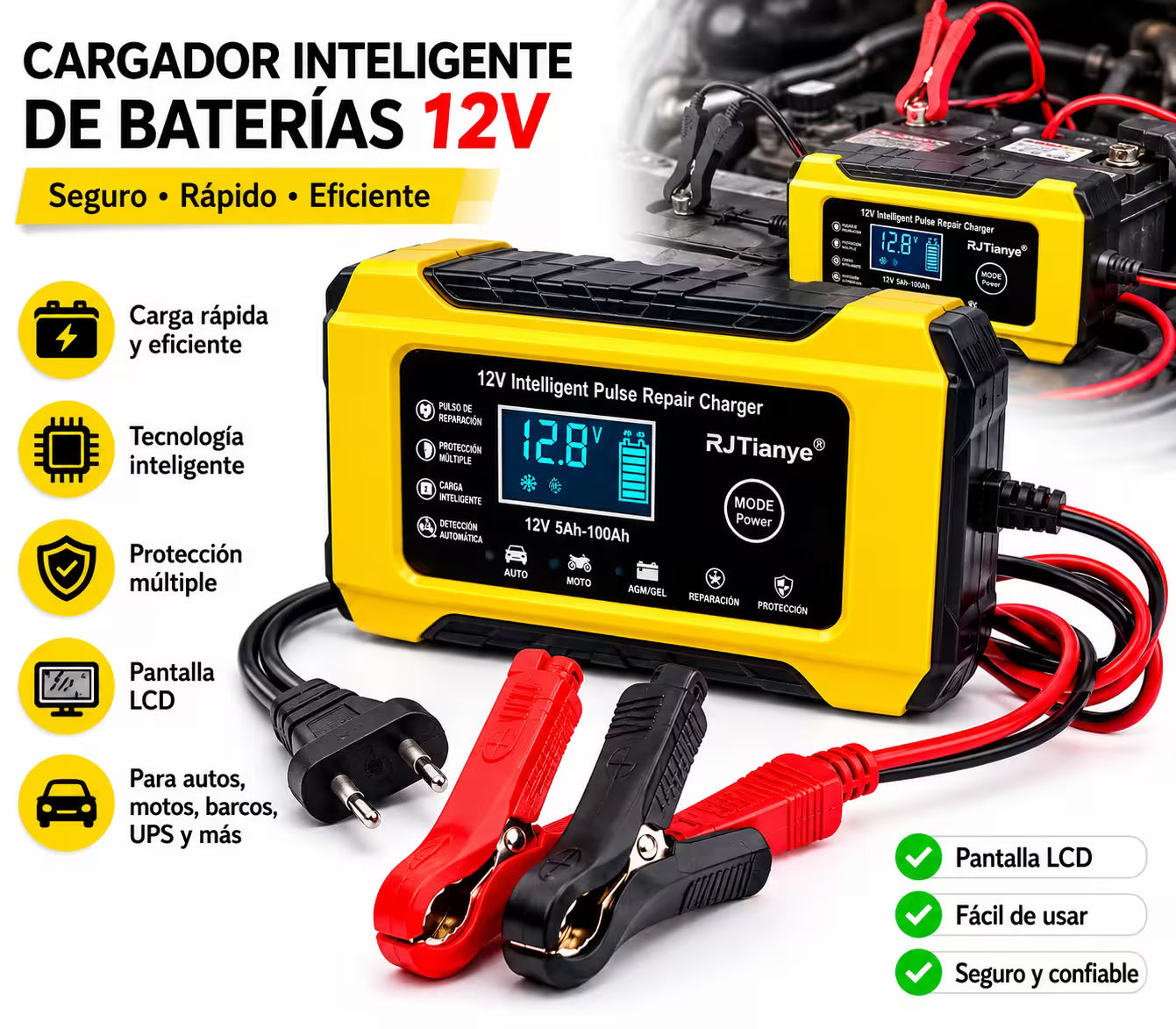 Cargador Inteligente De Baterias 12v