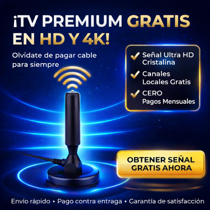 ¿Cansado de pagar cable? 💸 Mira tus canales favoritos gratis con la Antena De Tv Para Smart Tv Sin Cable.