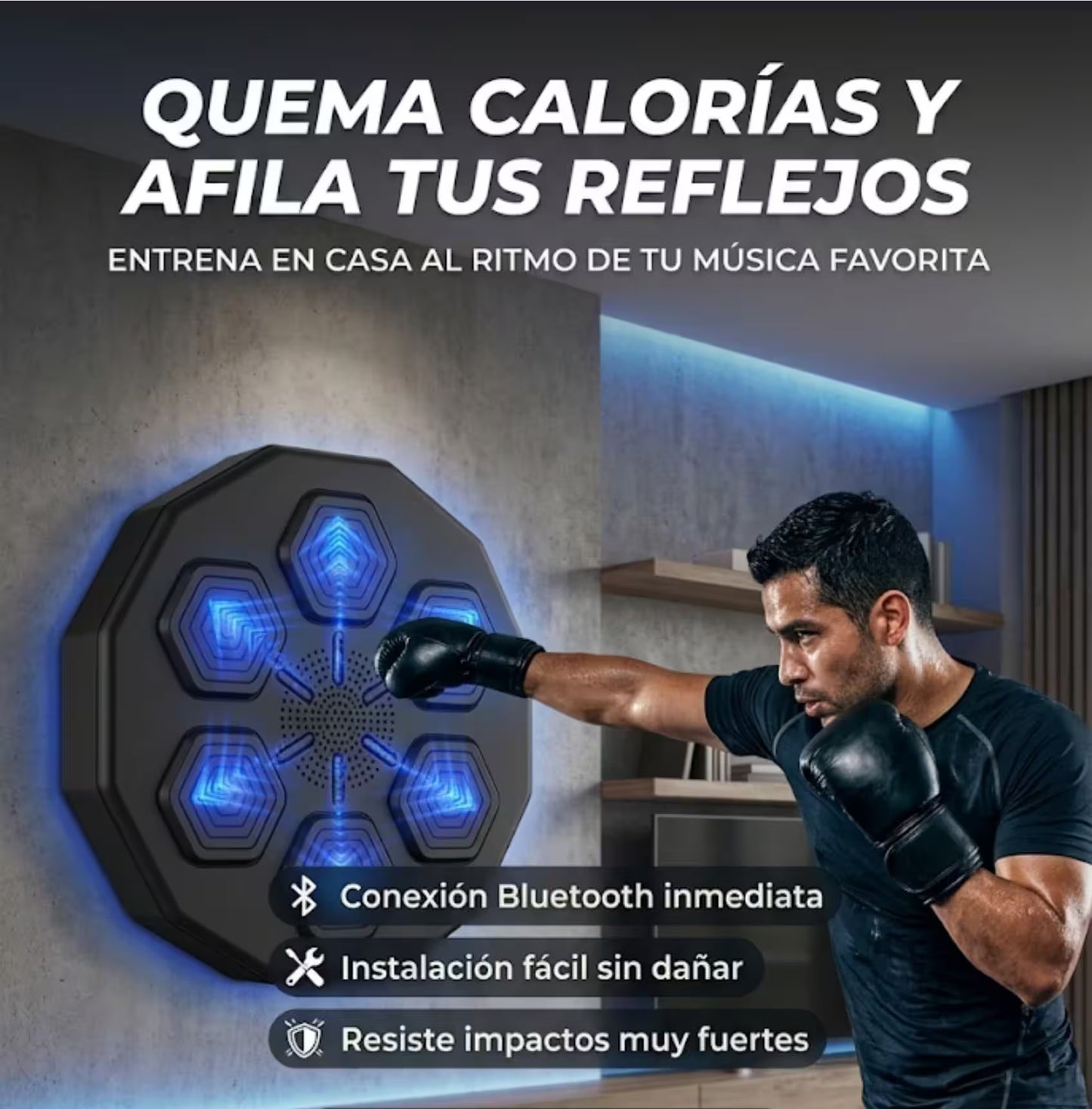 MAQUINA DE BOXEO MUSICAL + 2 GUANTES DE BOX GRATIS